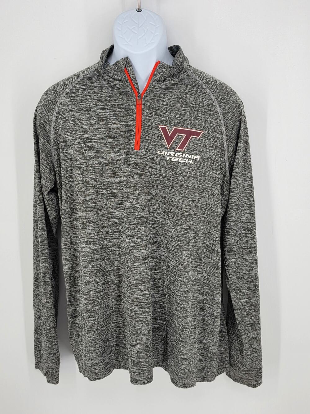 Under Armour Virginia Tech Large L Gray Quarter Zip Pullover NCAA Shirt